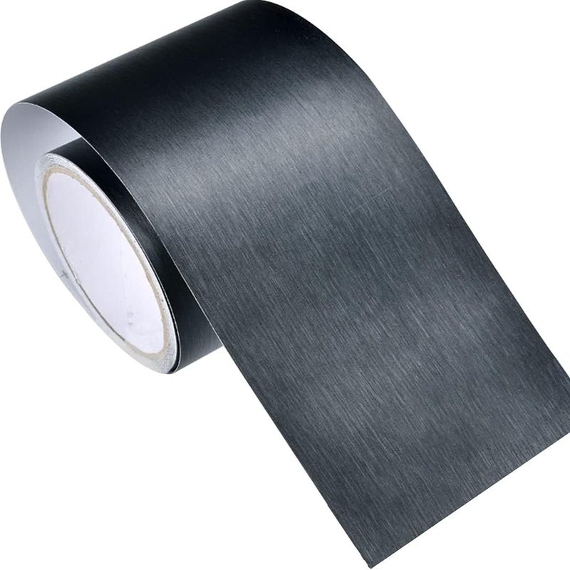 Kelendle Metallic Wallpaper Border Peel and Stick Flexible Molding Trim Self Adhesive Decorative Wall Lines Border Lines for Bathroom Kitchen Hotel DIY Home Decoration 4.2x196.8 Black - Image 1